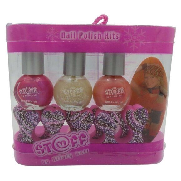 Y2K Stuff by Hilary Duff Nail Polish Kit 2003 Pink Glitter Manicure Pedicure NEW - Picture 1 of 5
